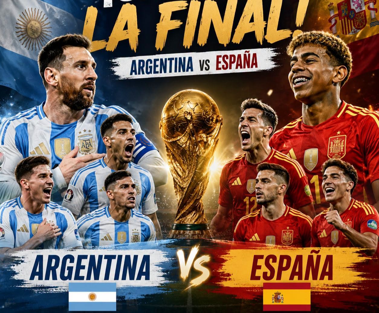 🇦🇷 Argentina y 🇪🇸 España se enfrentarán por el título más importante del fútbol mundial