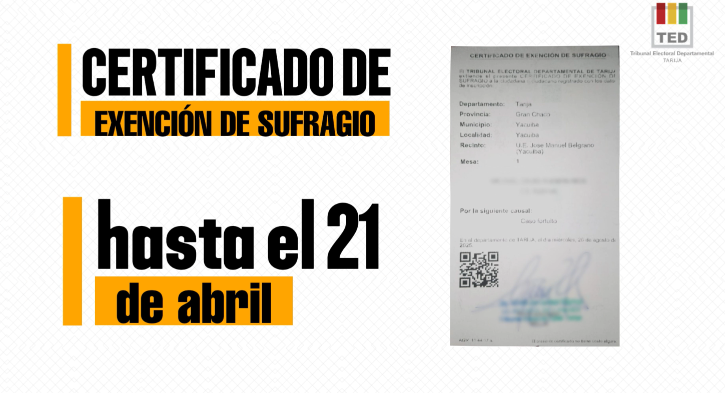 Si por fuerza mayor no pudiste votar puedes tramitar tu certificado de Exención.